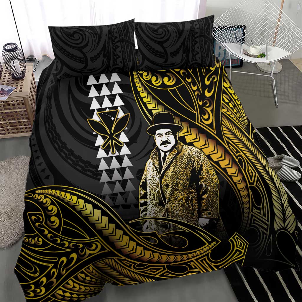 Hawaii Kuhio The Citizen Prince Bedding Set Gold Polynesian Tribal Tattoo LT05 - Polynesian Pride