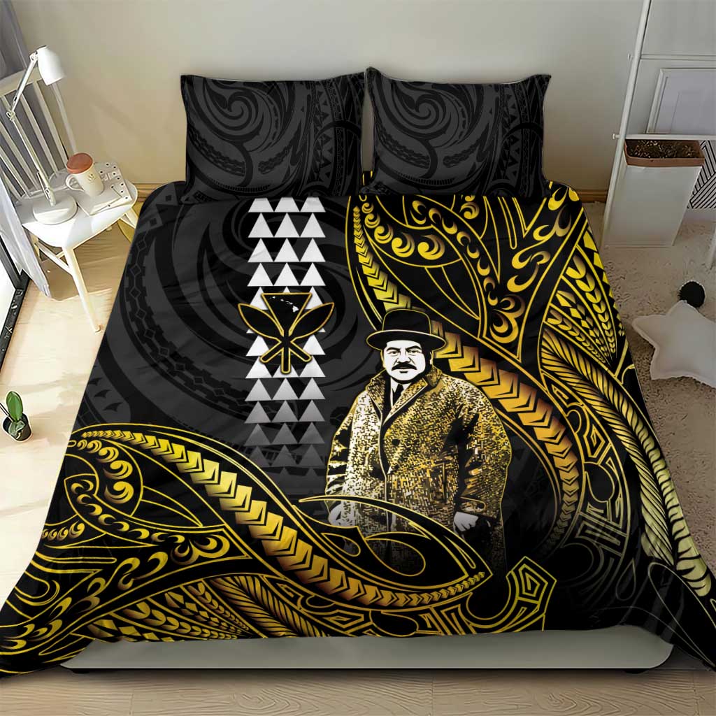 Hawaii Kuhio The Citizen Prince Bedding Set Gold Polynesian Tribal Tattoo LT05 - Polynesian Pride