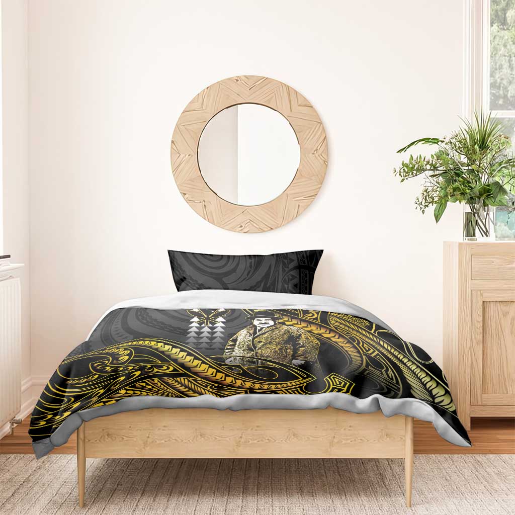 Hawaii Kuhio The Citizen Prince Bedding Set Gold Polynesian Tribal Tattoo LT05 - Polynesian Pride