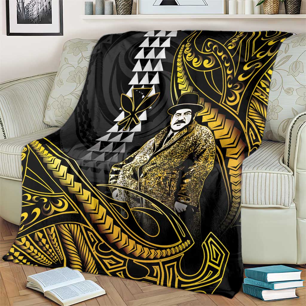 Hawaii Kuhio The Citizen Prince Blanket Gold Polynesian Tribal Tattoo LT05 - Polynesian Pride