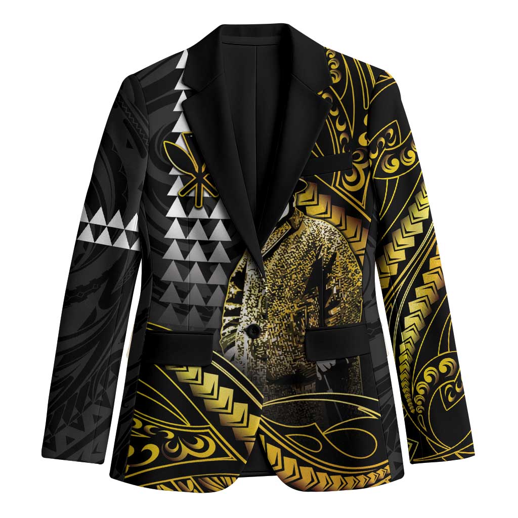 Hawaii Kuhio The Citizen Prince Blazer Gold Polynesian Tribal Tattoo