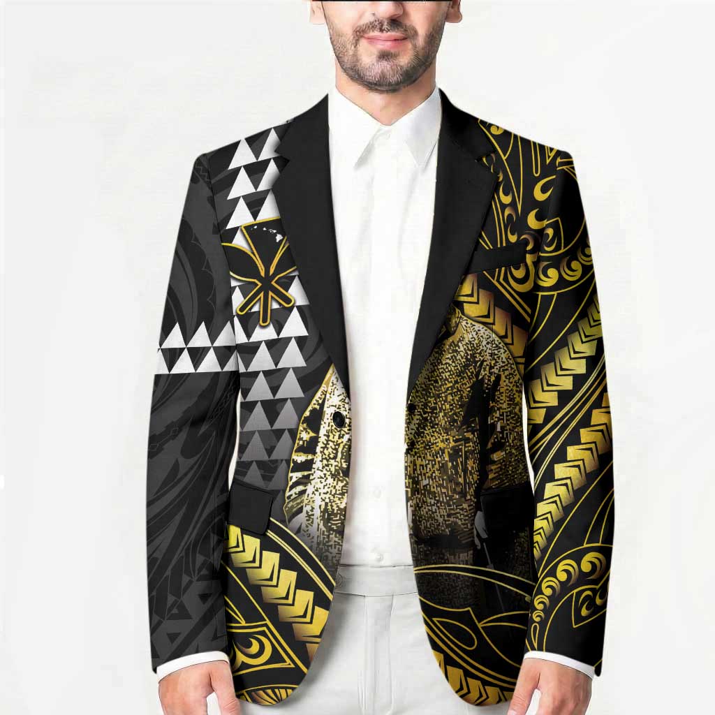 Hawaii Kuhio The Citizen Prince Blazer Gold Polynesian Tribal Tattoo