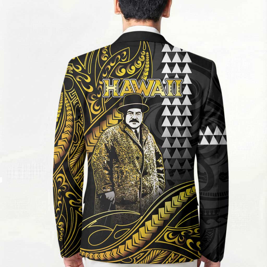 Hawaii Kuhio The Citizen Prince Blazer Gold Polynesian Tribal Tattoo