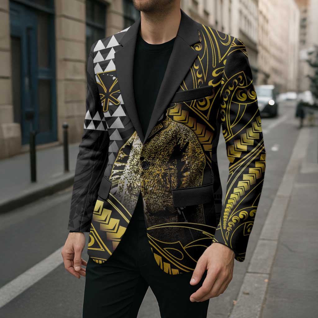 Hawaii Kuhio The Citizen Prince Blazer Gold Polynesian Tribal Tattoo