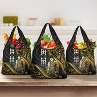 Hawaii Kuhio The Citizen Prince Grocery Bag Gold Polynesian Tribal Tattoo LT05 3-pack One Size Gold - Polynesian Pride