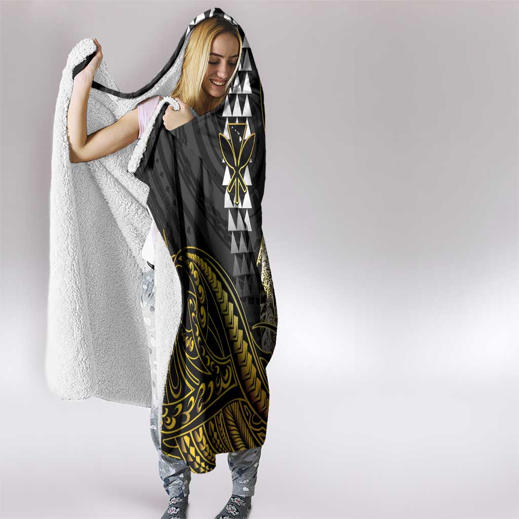 Hawaii Kuhio The Citizen Prince Hooded Blanket Gold Polynesian Tribal Tattoo LT05 - Polynesian Pride