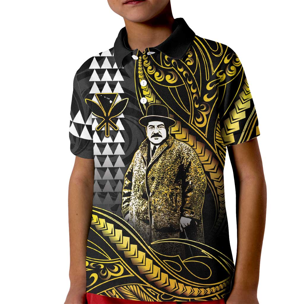 Hawaii Kuhio The Citizen Prince Kid Polo Shirt Gold Polynesian Tribal Tattoo LT05 Kid Gold - Polynesian Pride