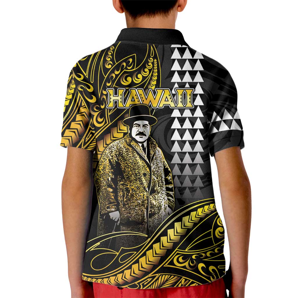 Hawaii Kuhio The Citizen Prince Kid Polo Shirt Gold Polynesian Tribal Tattoo LT05 - Polynesian Pride