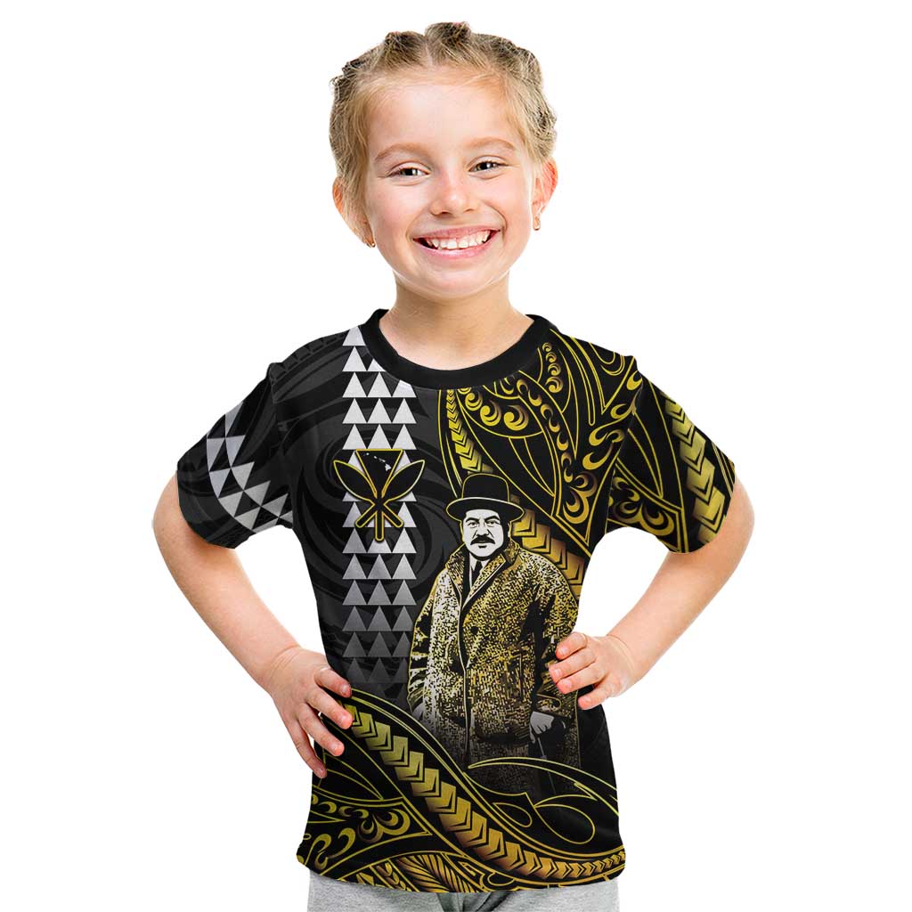 Hawaii Kuhio The Citizen Prince Kid T Shirt Gold Polynesian Tribal Tattoo LT05 Gold - Polynesian Pride