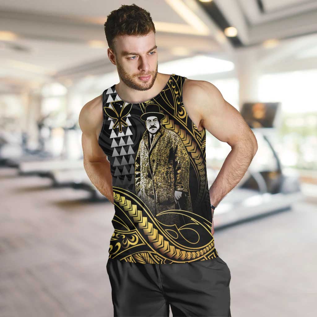 Hawaii Kuhio The Citizen Prince Men Tank Top Gold Polynesian Tribal Tattoo LT05 Gold - Polynesian Pride