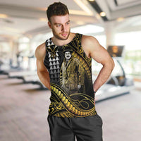 Hawaii Kuhio The Citizen Prince Men Tank Top Gold Polynesian Tribal Tattoo LT05 Gold - Polynesian Pride