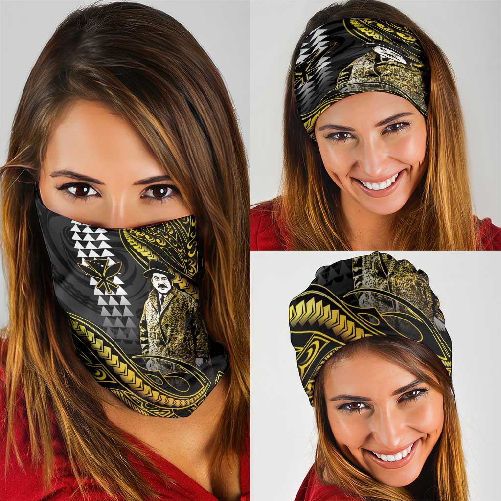 Hawaii Kuhio The Citizen Prince Neck Gaiter Gold Polynesian Tribal Tattoo LT05 - Polynesian Pride