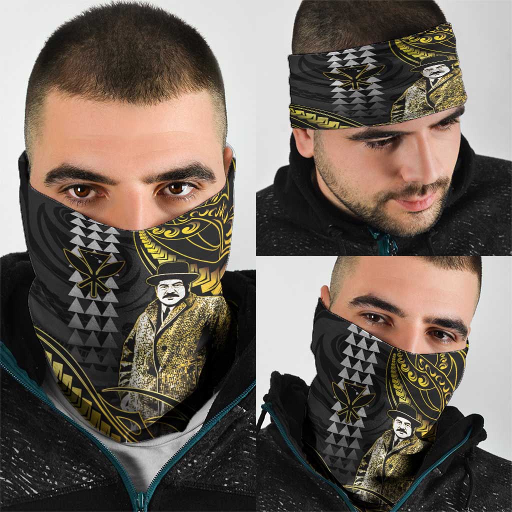 Hawaii Kuhio The Citizen Prince Neck Gaiter Gold Polynesian Tribal Tattoo LT05 - Polynesian Pride