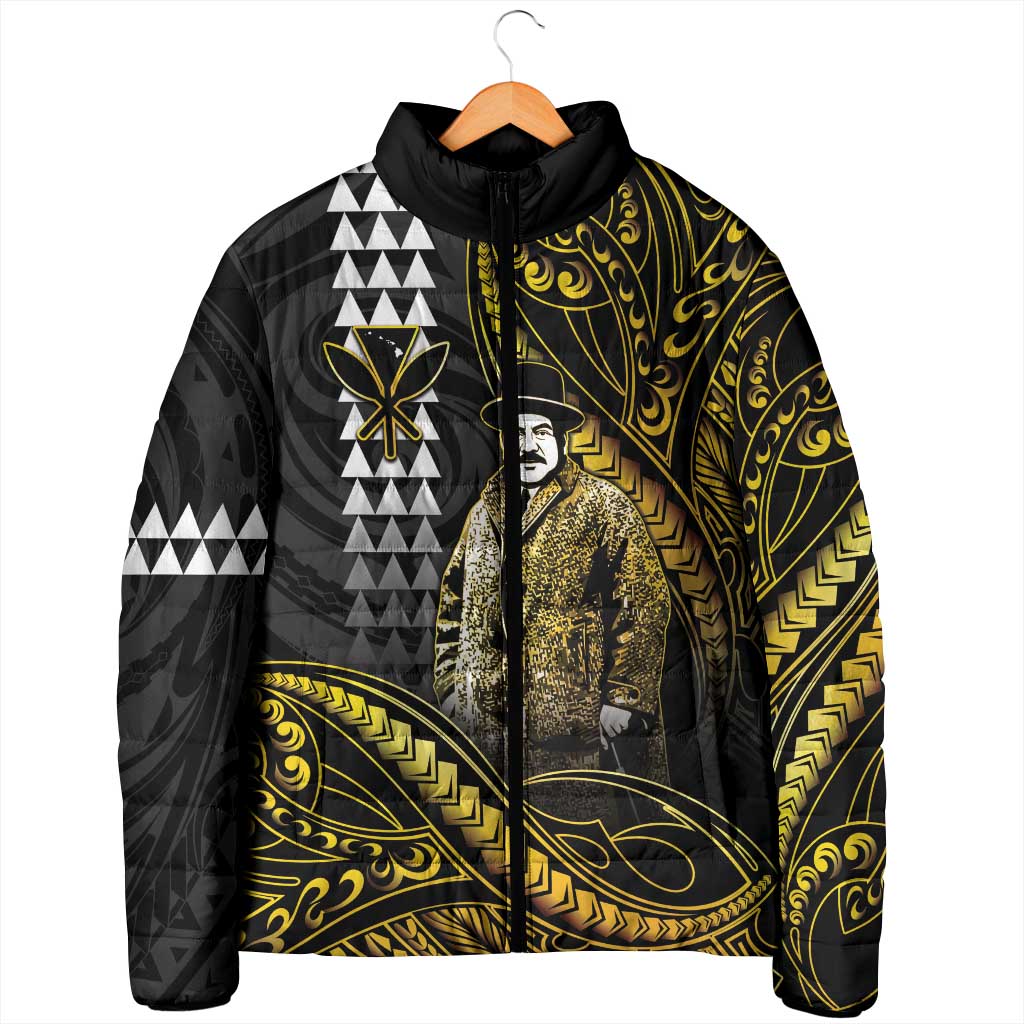 Hawaii Kuhio The Citizen Prince Padded Jacket Gold Polynesian Tribal Tattoo