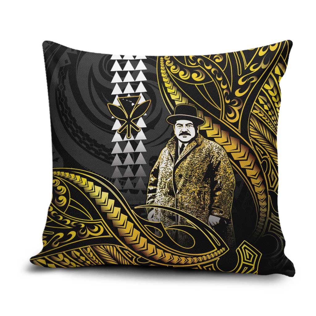 Hawaii Kuhio The Citizen Prince Pillow Cover Gold Polynesian Tribal Tattoo LT05 Gold - Polynesian Pride
