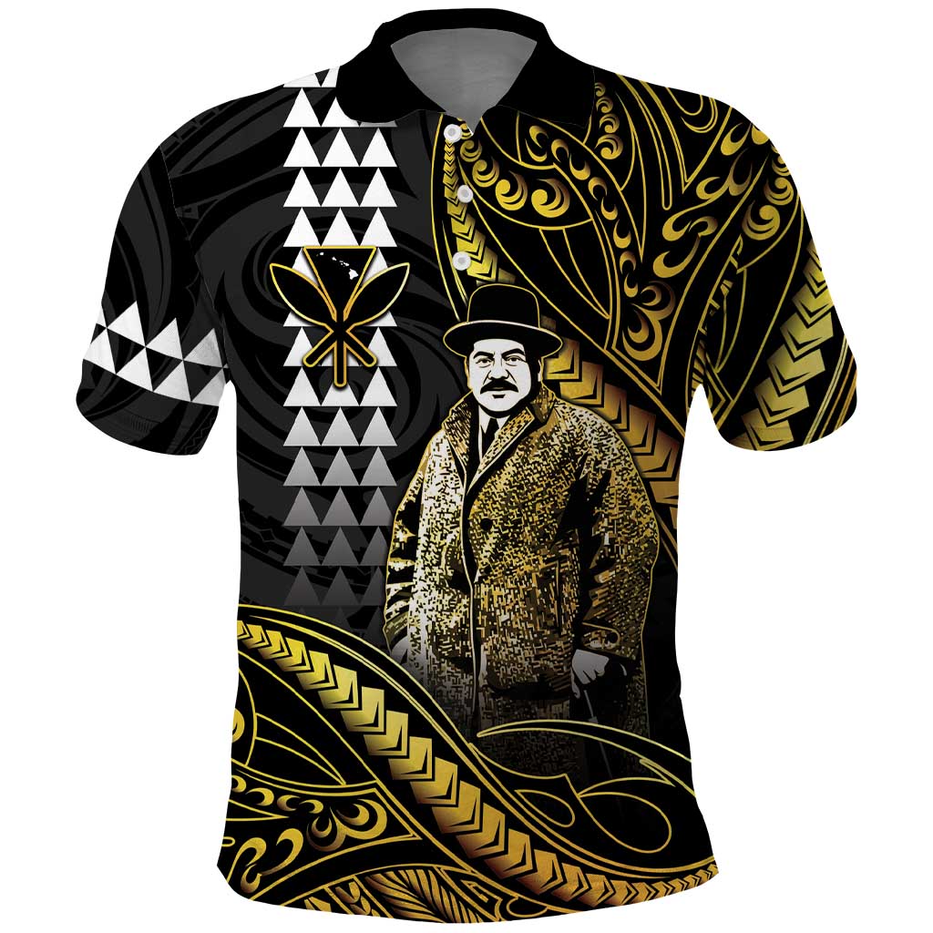 Hawaii Kuhio The Citizen Prince Polo Shirt Gold Polynesian Tribal Tattoo LT05 Gold - Polynesian Pride