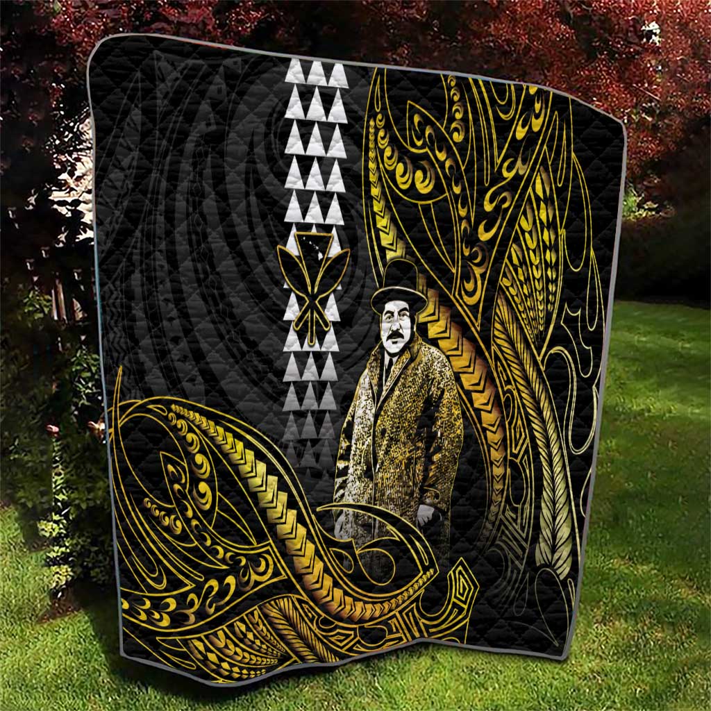 Hawaii Kuhio The Citizen Prince Quilt Gold Polynesian Tribal Tattoo LT05 - Polynesian Pride