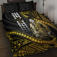 Hawaii Kuhio The Citizen Prince Quilt Bed Set Gold Polynesian Tribal Tattoo LT05 Gold - Polynesian Pride