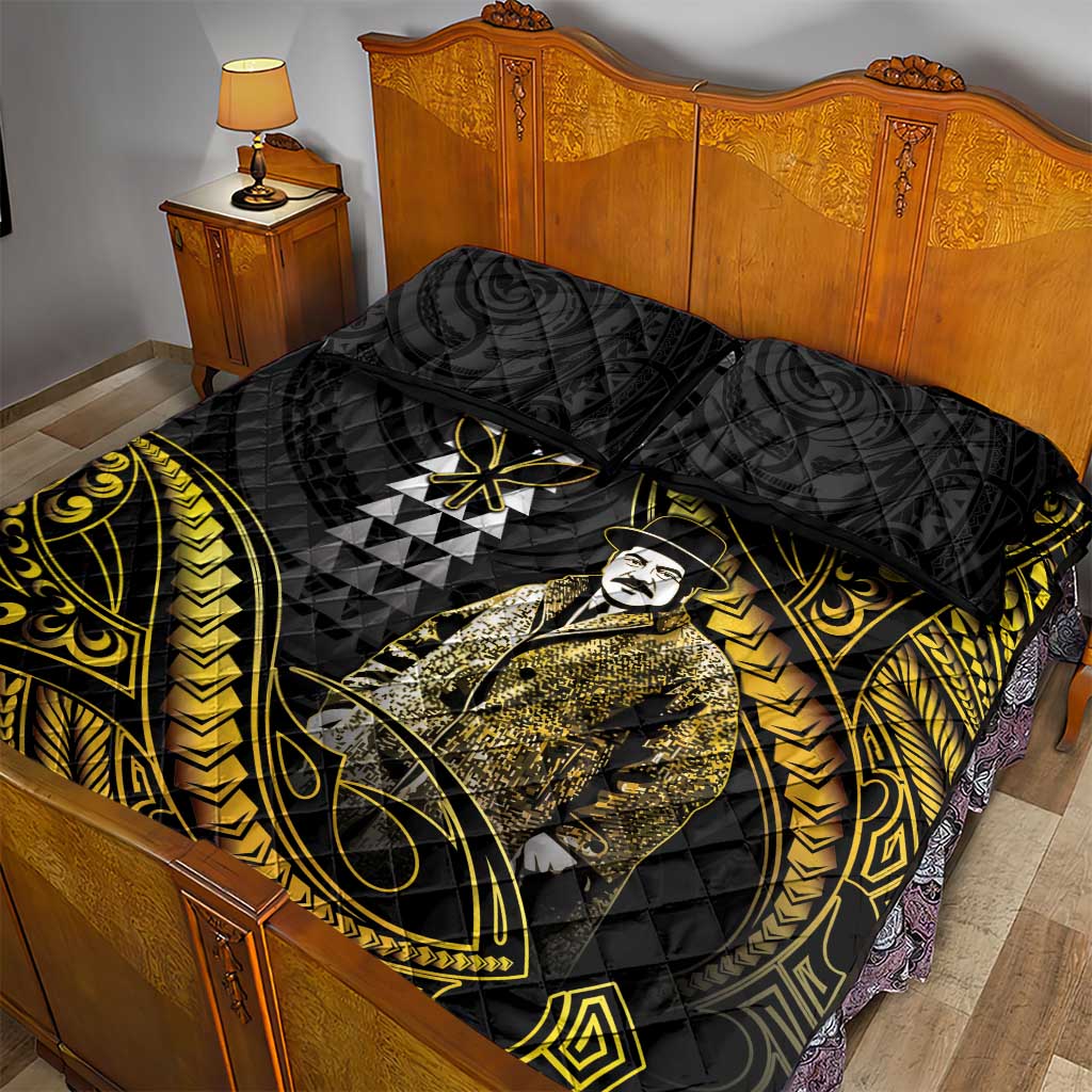 Hawaii Kuhio The Citizen Prince Quilt Bed Set Gold Polynesian Tribal Tattoo LT05 - Polynesian Pride