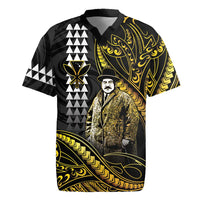 Hawaii Kuhio The Citizen Prince Rugby Jersey Gold Polynesian Tribal Tattoo