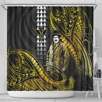 Hawaii Kuhio The Citizen Prince Shower Curtain Gold Polynesian Tribal Tattoo LT05 - Polynesian Pride