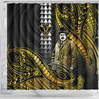 Hawaii Kuhio The Citizen Prince Shower Curtain Gold Polynesian Tribal Tattoo LT05 - Polynesian Pride