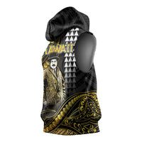 Hawaii Kuhio The Citizen Prince Sleeveless Hoodie Gold Polynesian Tribal Tattoo