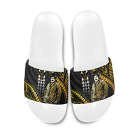 Hawaii Kuhio The Citizen Prince Slide Sandals Gold Polynesian Tribal Tattoo LT05 Gold - Polynesian Pride