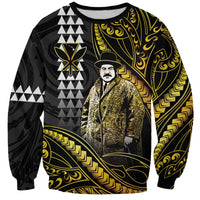 Hawaii Kuhio The Citizen Prince Sweatshirt Gold Polynesian Tribal Tattoo LT05 Unisex Gold - Polynesian Pride