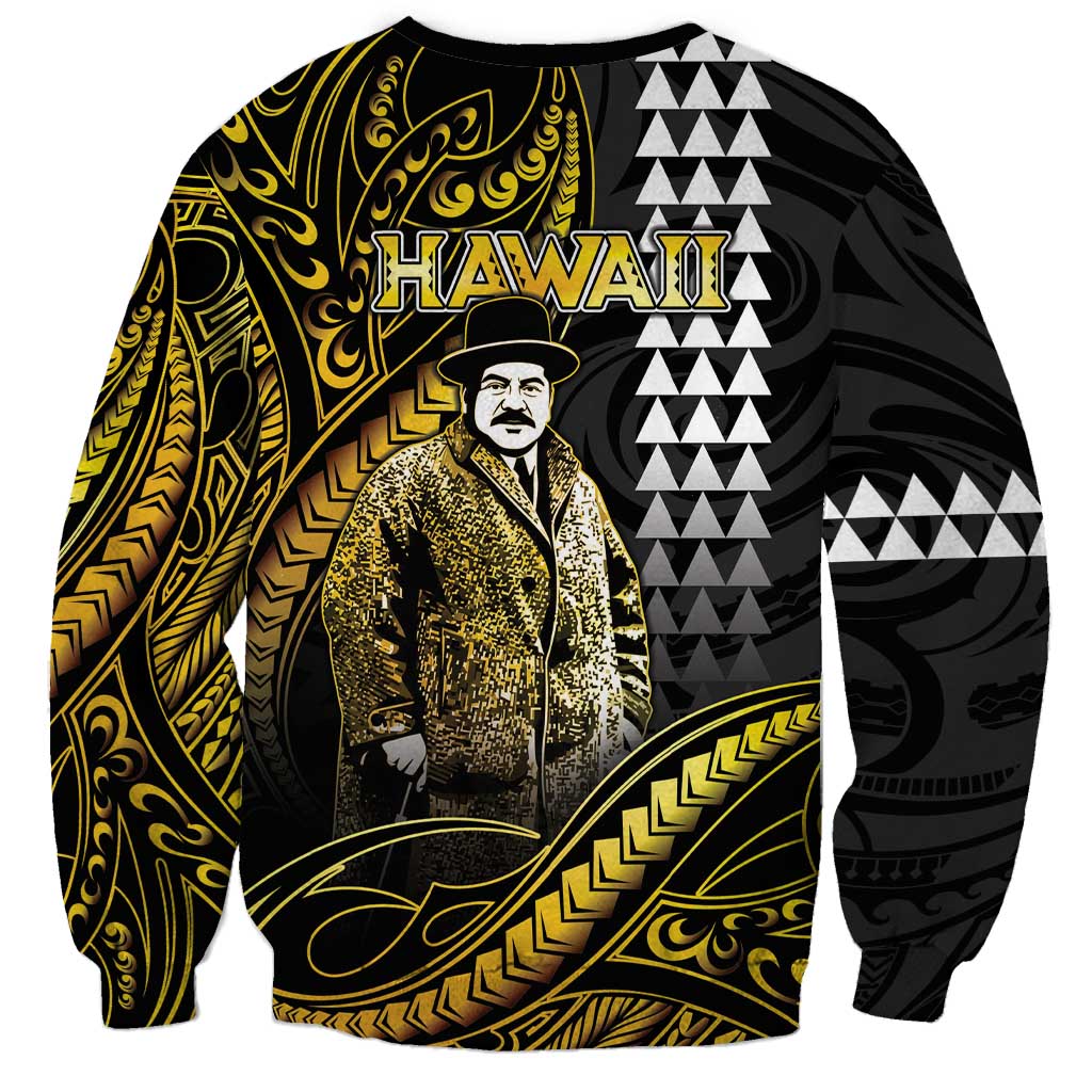 Hawaii Kuhio The Citizen Prince Sweatshirt Gold Polynesian Tribal Tattoo LT05 - Polynesian Pride