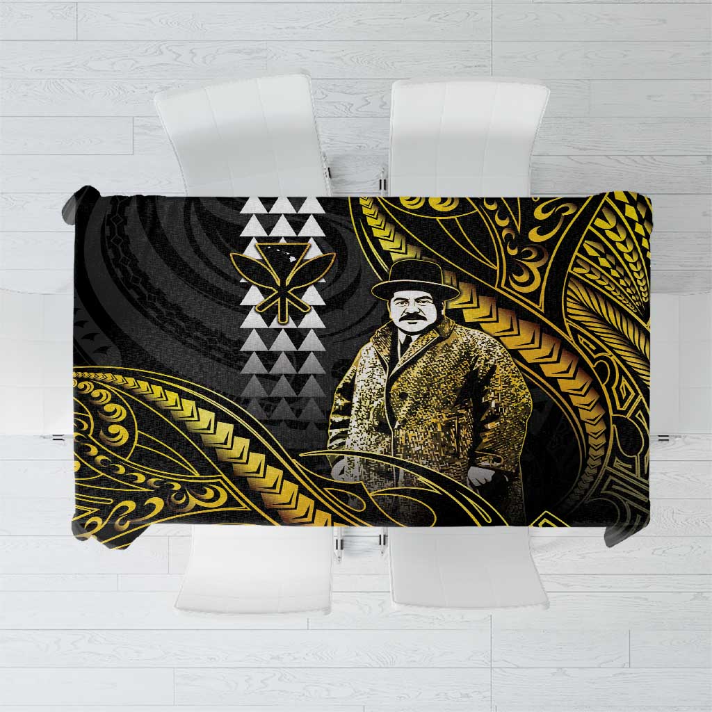 Hawaii Kuhio The Citizen Prince Tablecloth Gold Polynesian Tribal Tattoo LT05 Gold - Polynesian Pride