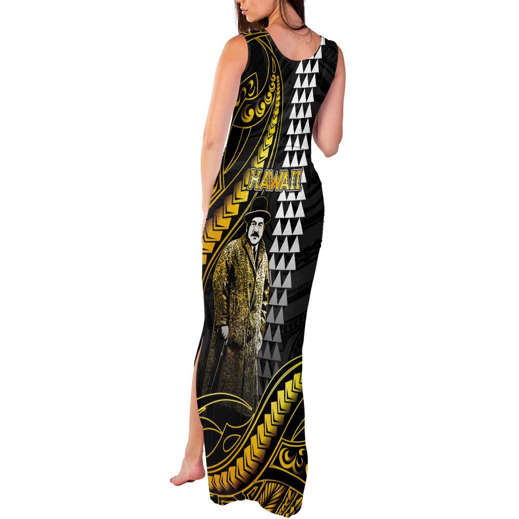 Hawaii Kuhio The Citizen Prince Tank Maxi Dress Gold Polynesian Tribal Tattoo LT05 - Polynesian Pride
