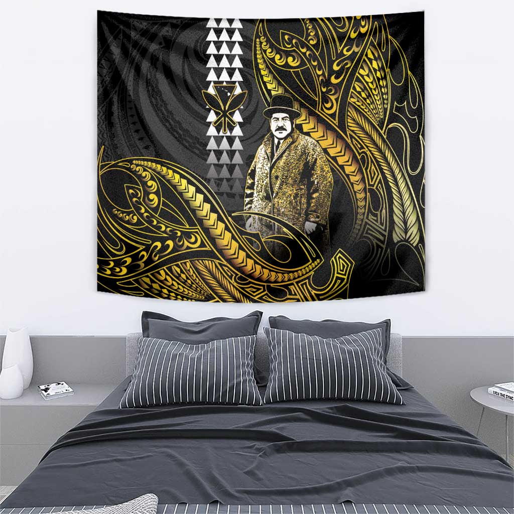 Hawaii Kuhio The Citizen Prince Tapestry Gold Polynesian Tribal Tattoo