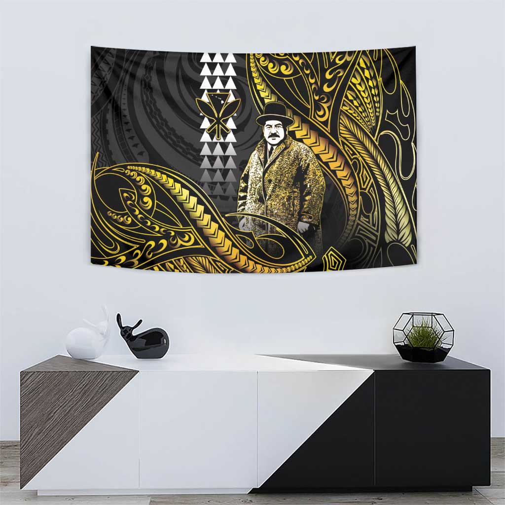 Hawaii Kuhio The Citizen Prince Tapestry Gold Polynesian Tribal Tattoo