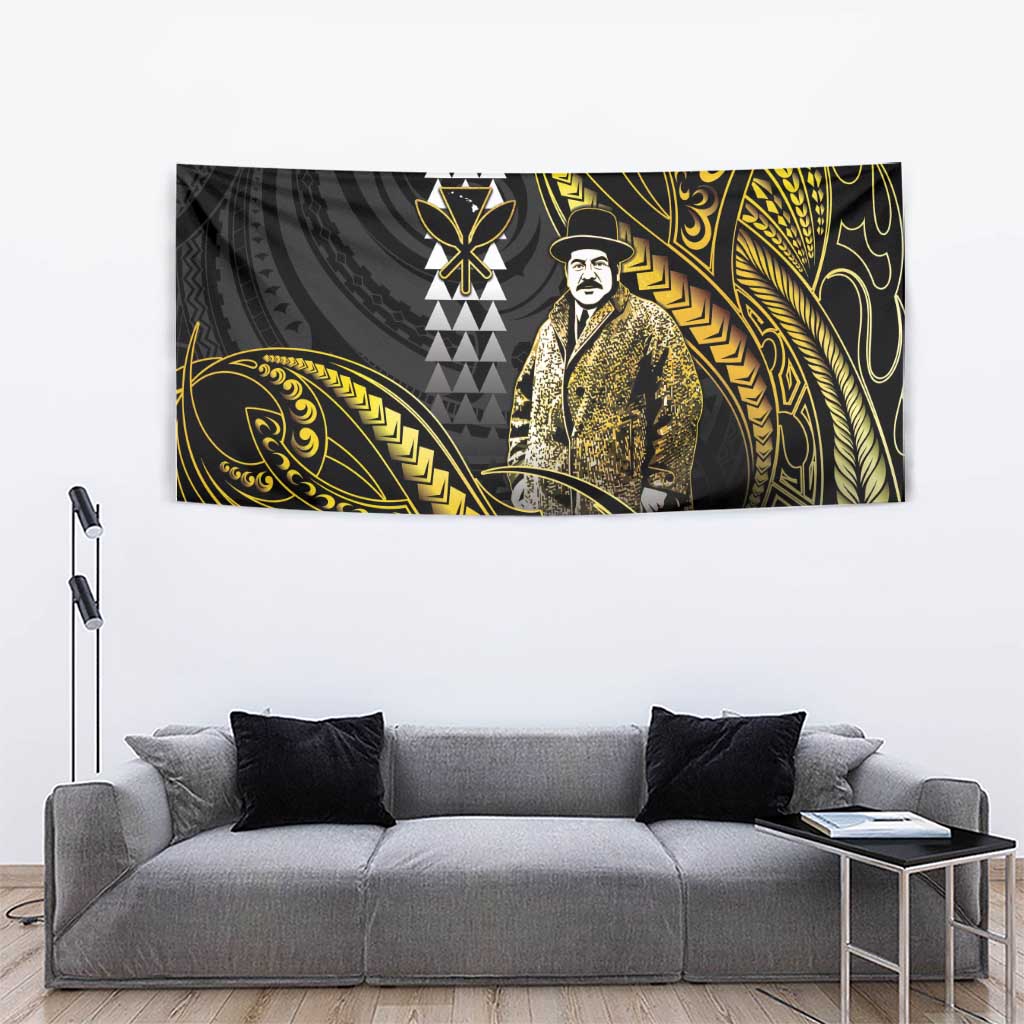 Hawaii Kuhio The Citizen Prince Tapestry Gold Polynesian Tribal Tattoo