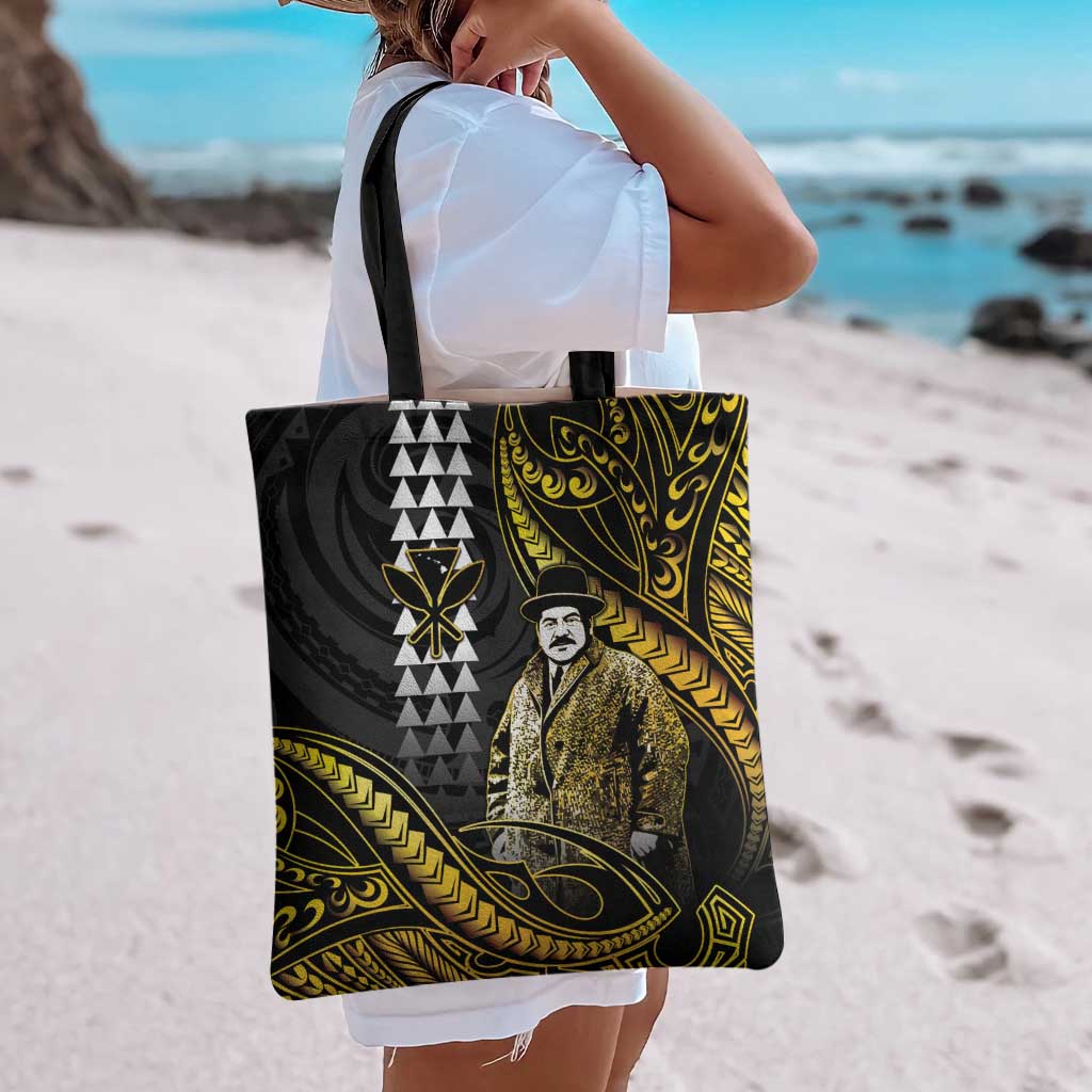 Hawaii Kuhio The Citizen Prince Tote Bag Gold Polynesian Tribal Tattoo LT05 - Polynesian Pride