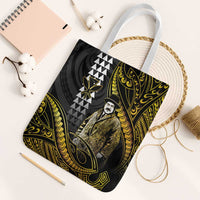 Hawaii Kuhio The Citizen Prince Tote Bag Gold Polynesian Tribal Tattoo LT05 White Strap One Size Gold - Polynesian Pride
