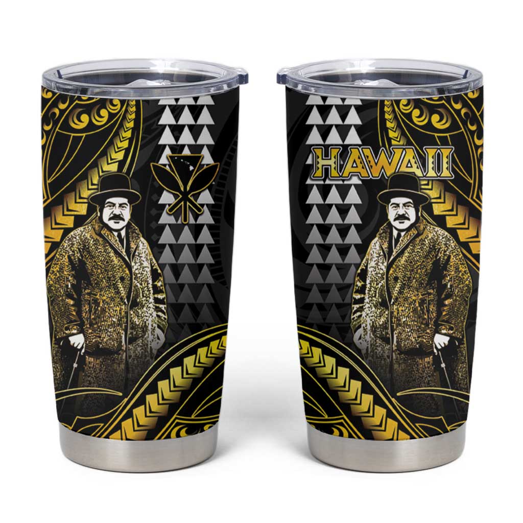 Hawaii Kuhio The Citizen Prince Tumbler Cup Gold Polynesian Tribal Tattoo LT05 Gold - Polynesian Pride