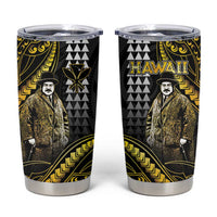 Hawaii Kuhio The Citizen Prince Tumbler Cup Gold Polynesian Tribal Tattoo LT05 Gold - Polynesian Pride