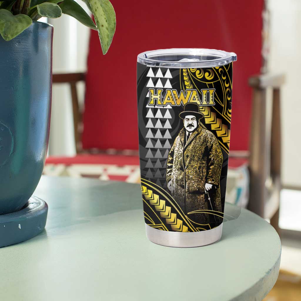 Hawaii Kuhio The Citizen Prince Tumbler Cup Gold Polynesian Tribal Tattoo LT05 - Polynesian Pride