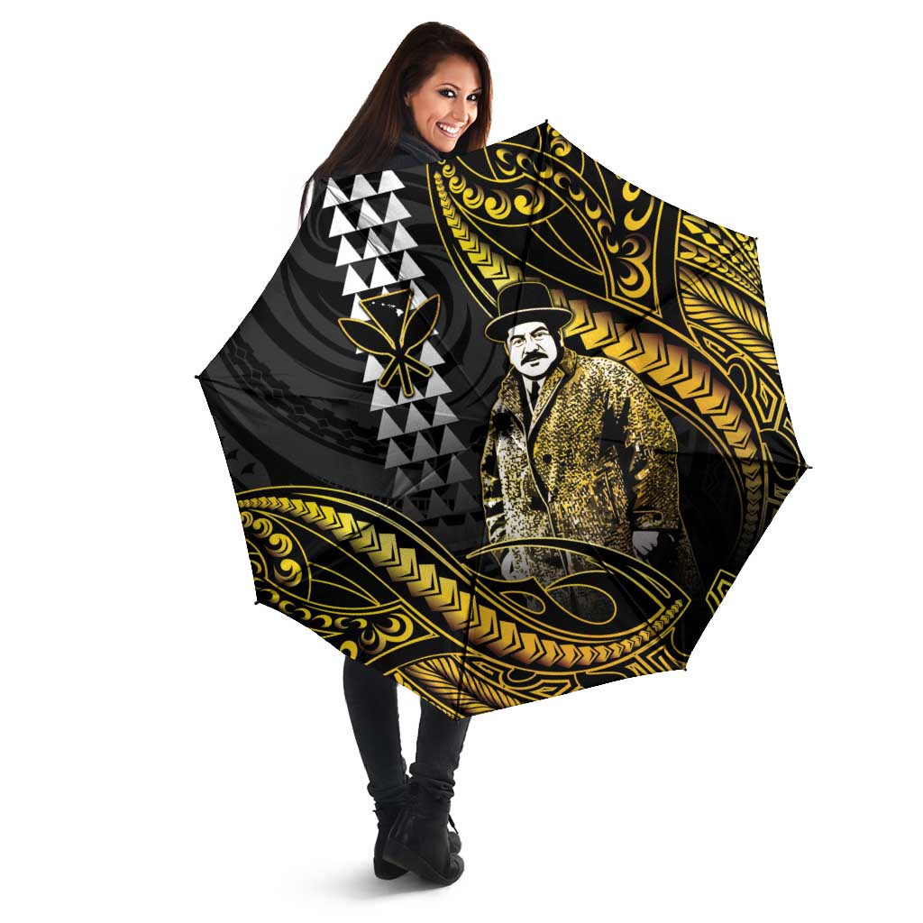 Hawaii Kuhio The Citizen Prince Umbrella Gold Polynesian Tribal Tattoo LT05 - Polynesian Pride