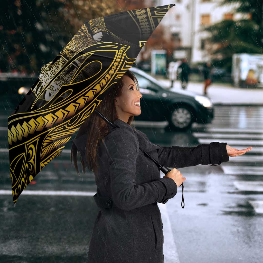 Hawaii Kuhio The Citizen Prince Umbrella Gold Polynesian Tribal Tattoo LT05 - Polynesian Pride