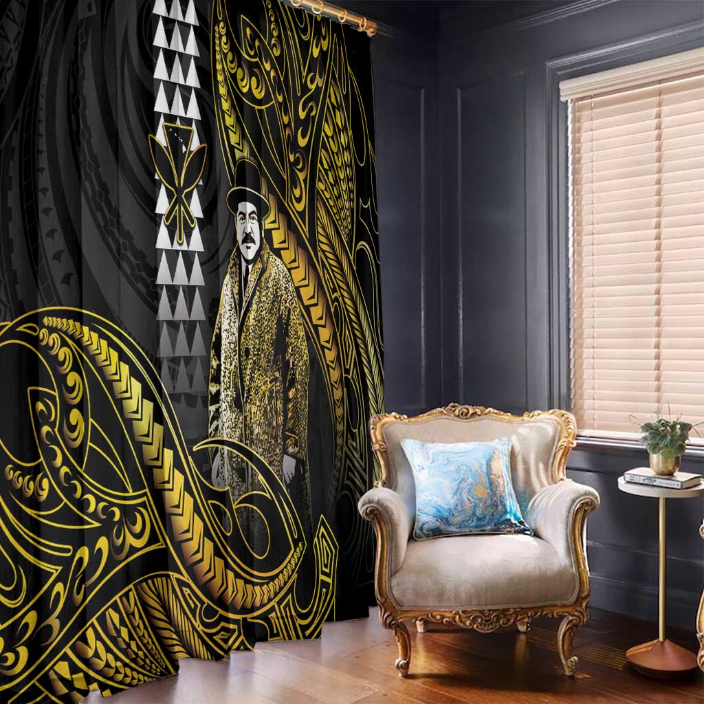 Hawaii Kuhio The Citizen Prince Window Curtain Gold Polynesian Tribal Tattoo LT05 - Polynesian Pride