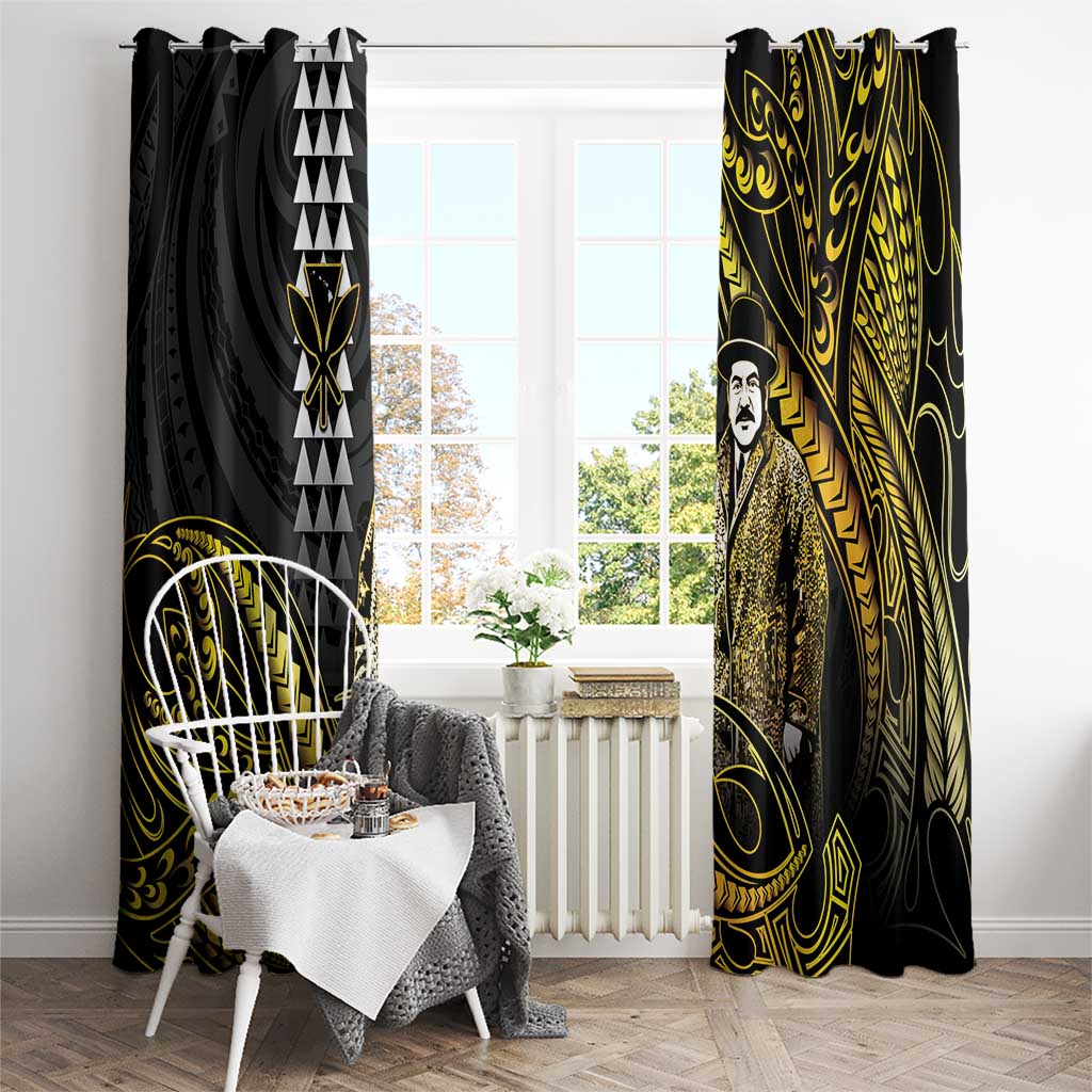 Hawaii Kuhio The Citizen Prince Window Curtain Gold Polynesian Tribal Tattoo LT05 - Polynesian Pride