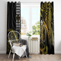Hawaii Kuhio The Citizen Prince Window Curtain Gold Polynesian Tribal Tattoo LT05 - Polynesian Pride