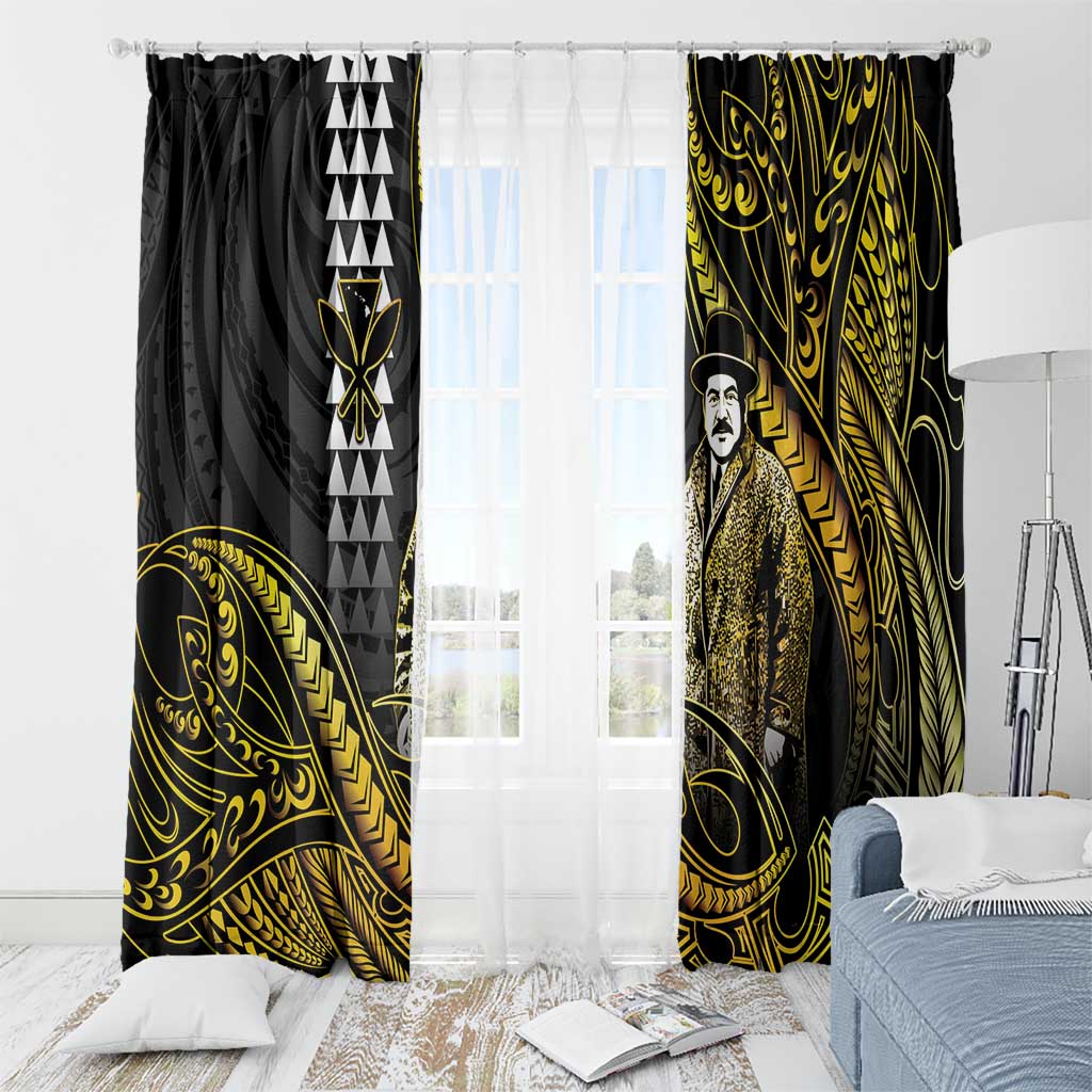 Hawaii Kuhio The Citizen Prince Window Curtain Gold Polynesian Tribal Tattoo LT05 - Polynesian Pride