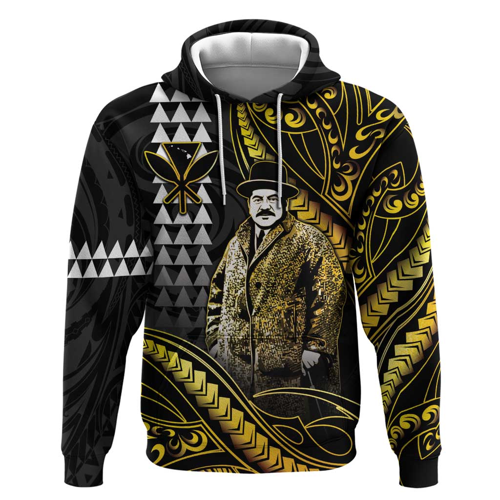 Hawaii Kuhio The Citizen Prince Zip Hoodie Gold Polynesian Tribal Tattoo LT05 Pullover Hoodie Gold - Polynesian Pride