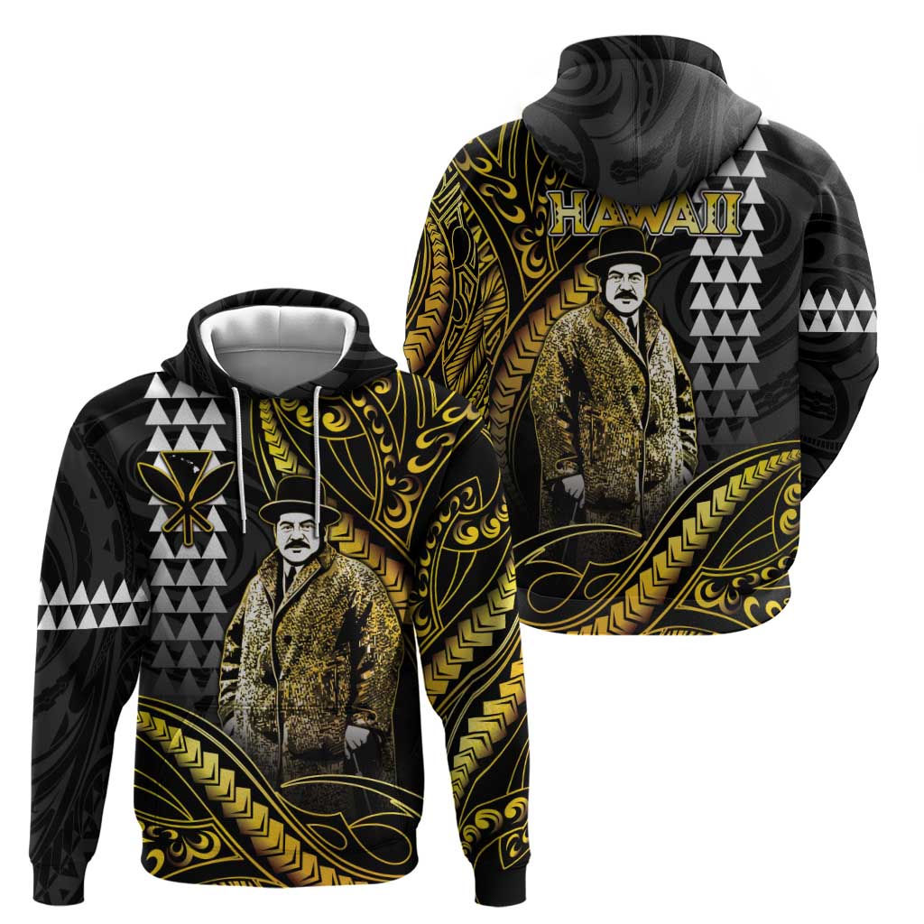 Hawaii Kuhio The Citizen Prince Zip Hoodie Gold Polynesian Tribal Tattoo LT05 - Polynesian Pride