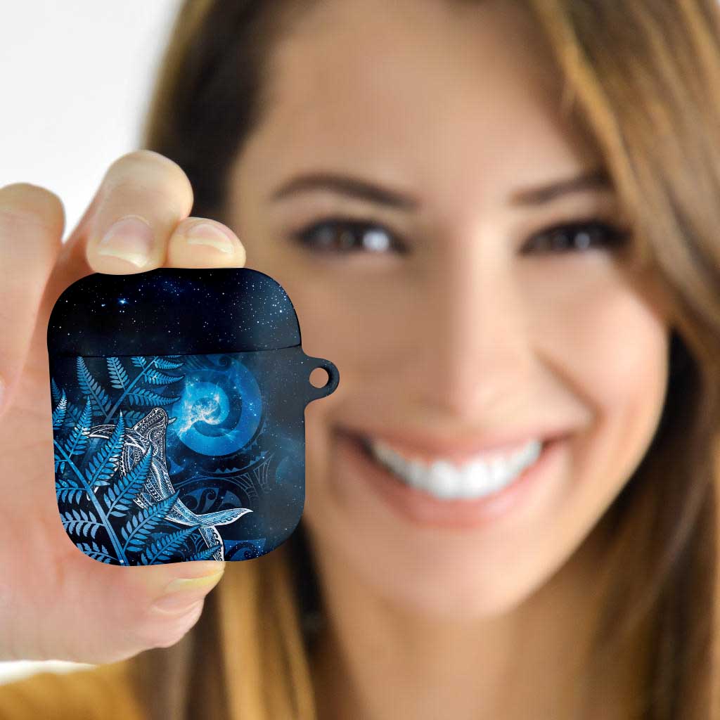 New Zealand Matariki AirPods Case Maori Koru With Humpback Whale Blue LT05 - Polynesian Pride