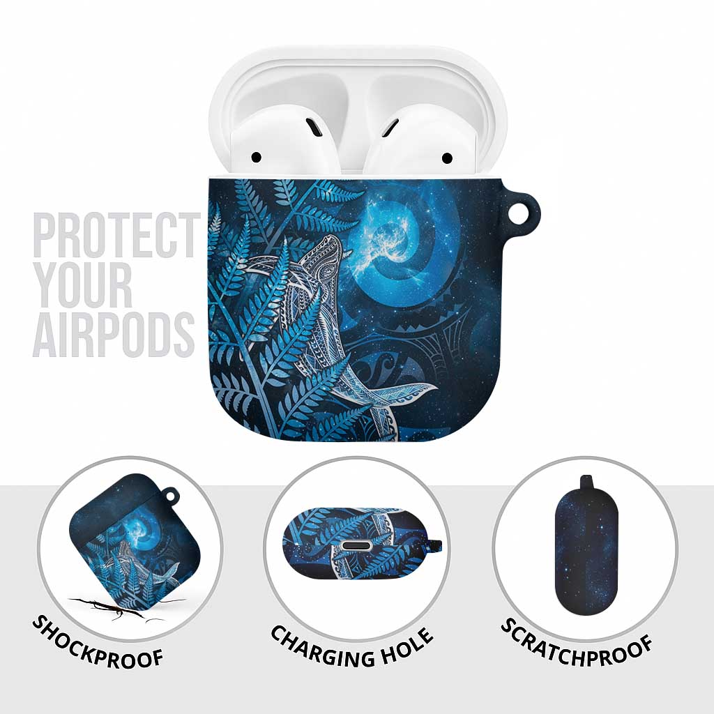 New Zealand Matariki AirPods Case Maori Koru With Humpback Whale Blue LT05 - Polynesian Pride
